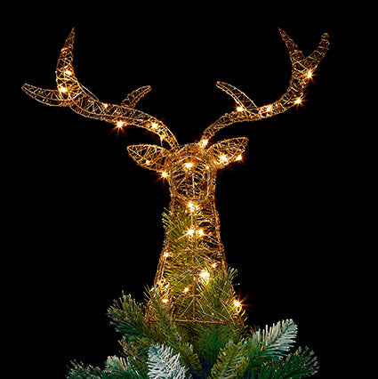 Premier Christmas Rose Gold Stag Head with 30 Warm White LEDS