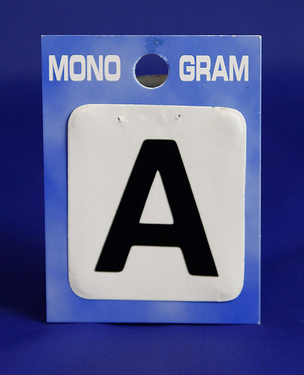 28mm Monogram Letter A Black Self Adhesive Vinyl