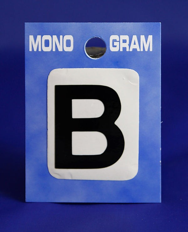 28mm Monogram Letter B Black Self Adhesive Vinyl