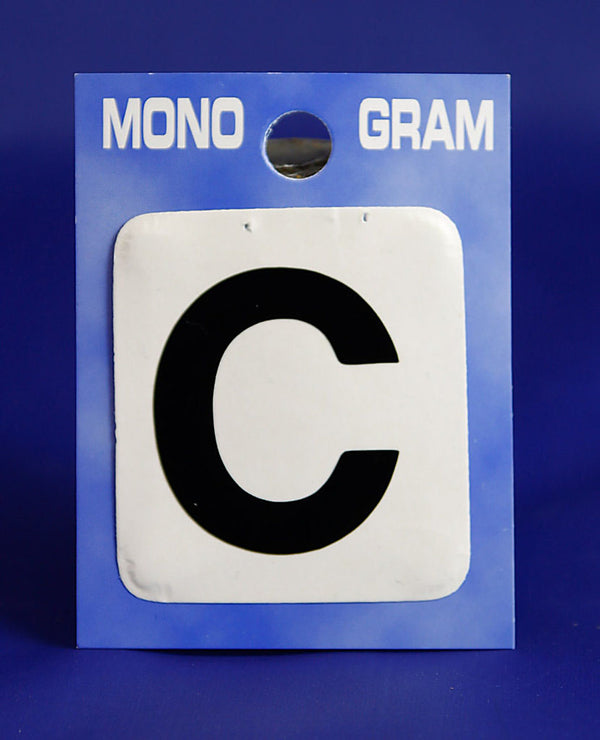 28mm Monogram Letter C Black Self Adhesive Vinyl