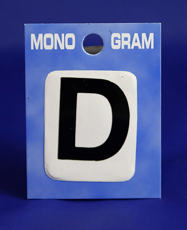 28mm Monogram Letter D Black Self Adhesive Vinyl