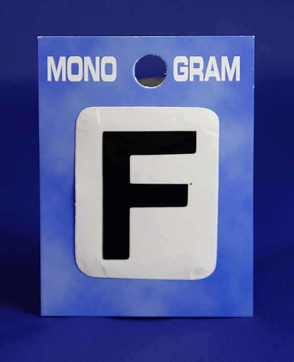 28mm Monogram Letter F Black Self Adhesive Vinyl
