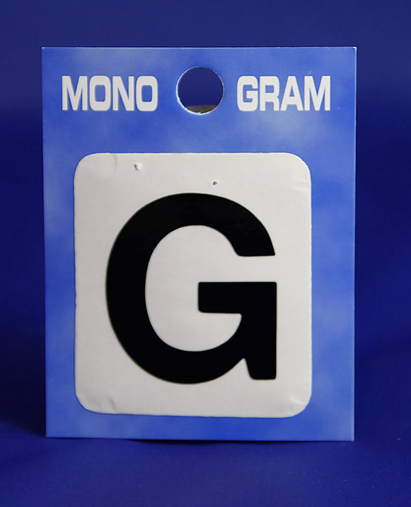 28mm Monogram Letter G Black Self Adhesive Vinyl