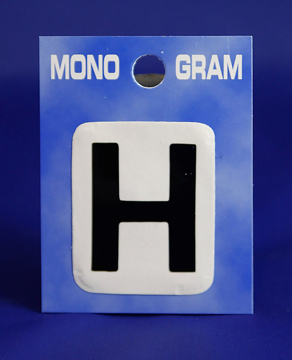 28mm Monogram Letter H Black Self Adhesive Vinyl