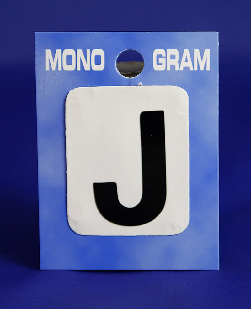 28mm Monogram Letter J Black Self Adhesive Vinyl Letters
