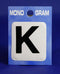 28mm Monogram Letter K Black Self Adhesive Vinyl