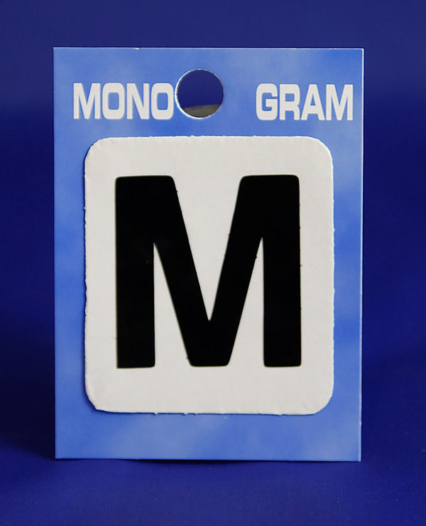 28mm Monogram Letter M Black Self Adhesive Vinyl