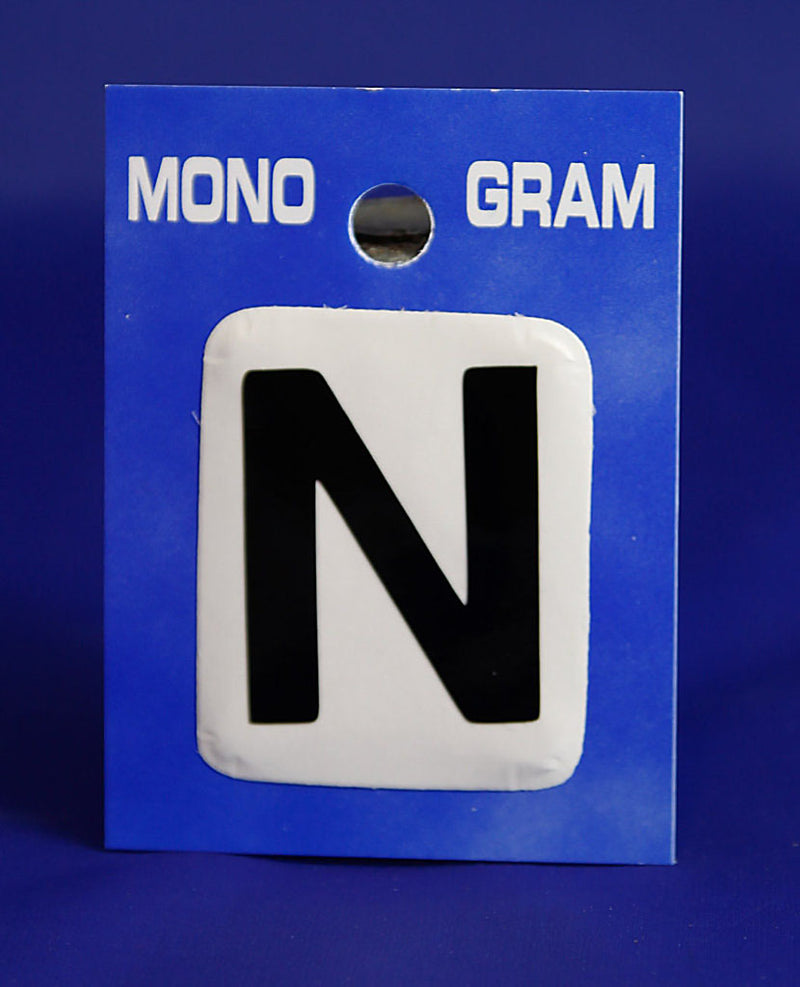 28mm Monogram Letter N Black Self Adhesive Vinyl