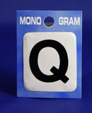 28mm Monogram Letter Q Black Self Adhesive Vinyl