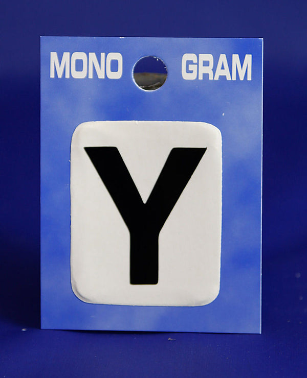 28mm Monogram Letter Y Black Self Adhesive Vinyl