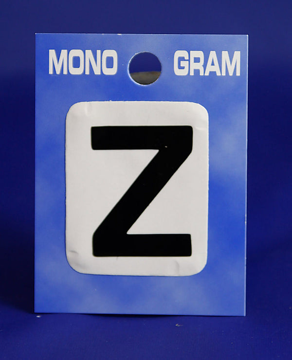 28mm Monogram Letter Z Black Self Adhesive Vinyl
