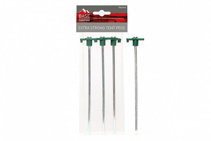 Base Camping Extra Strong Tent Pegs Pack of 4