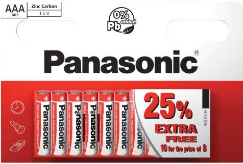 Panasonic AAA Zinc Carbon Battery Pack of 10