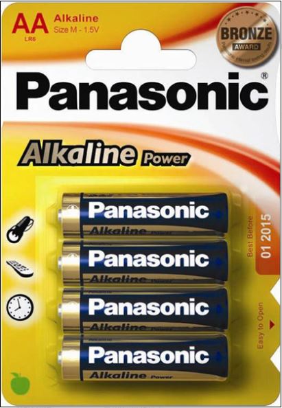Panasonic Alkaline Power AA Battery Pack of 4
