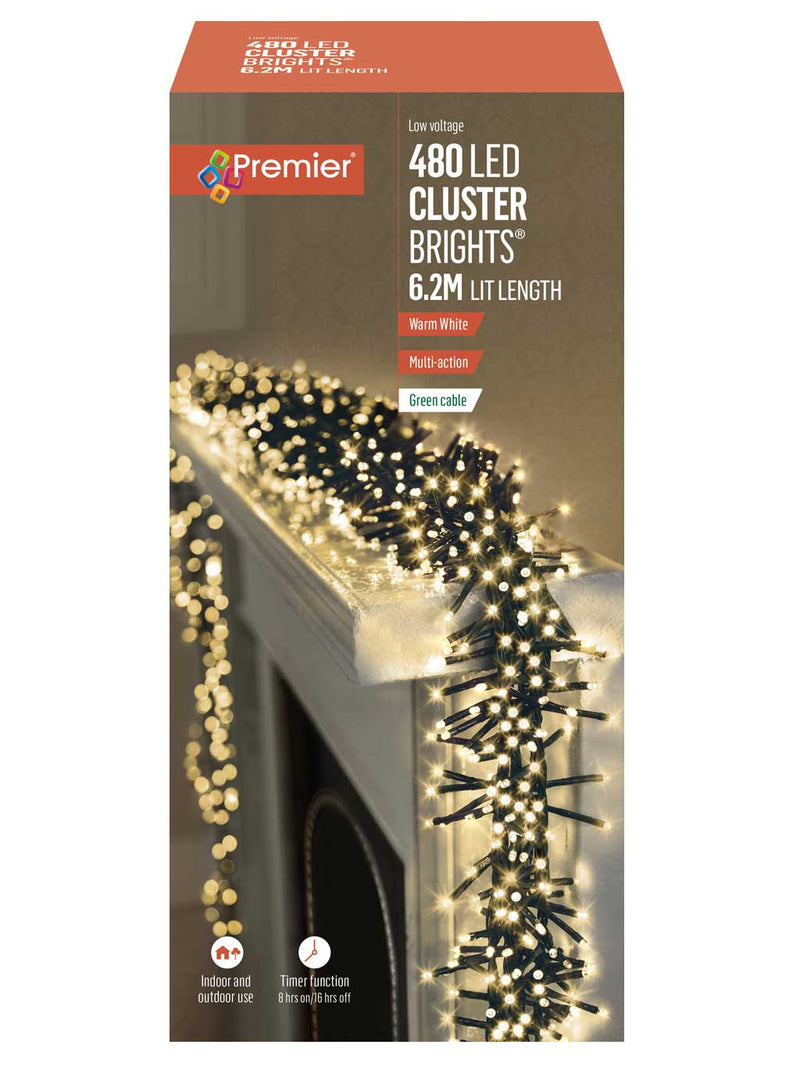 Premier 480 Warm White Multi Action LED Clusterbrights with Timer LV162174WW