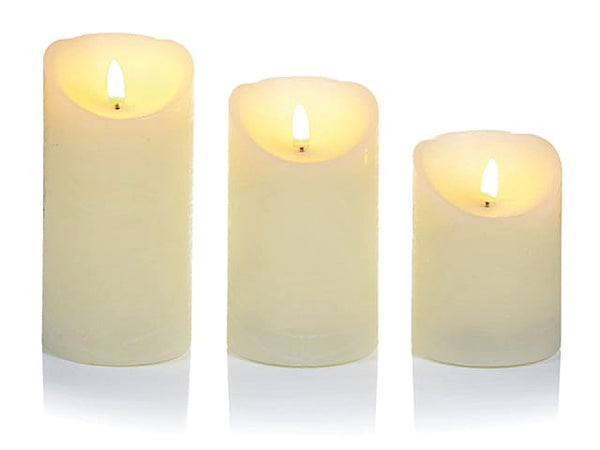 Premier Pack of 3 LED Battery Operated Flickabright Candles LB191108