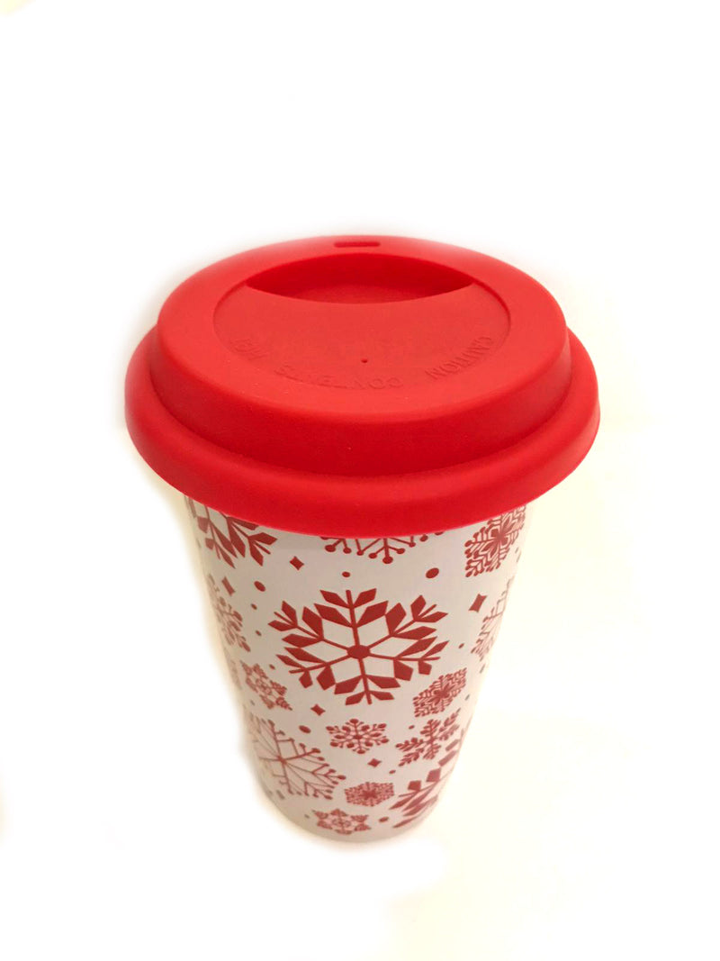 Premier Decorations Red Snowflake Travel Mug