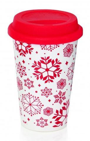 Premier Decorations Red Snowflake Travel Mug 