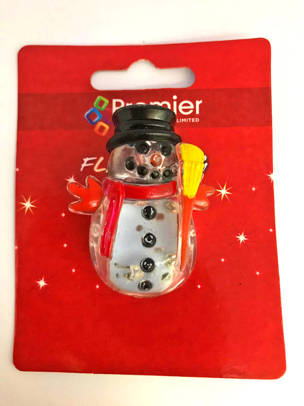 Premier Decorations Ltd Flashing LED Lit Christmas Snowman Pin Badge LB162129 