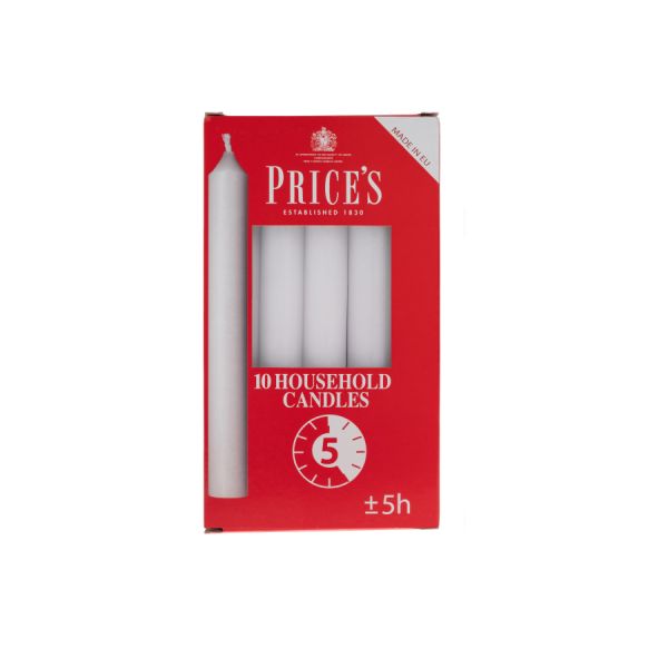 Prices White Household Candles Pack of 10 HC106028