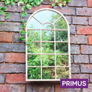 Primus PM1010 Antique Metal Segmented Round Top Garden Mirror