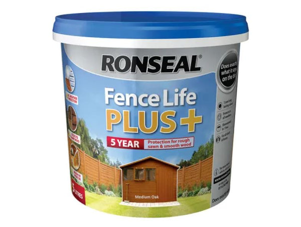 Ronseal Fence Life Plus + Medium Oak 5L