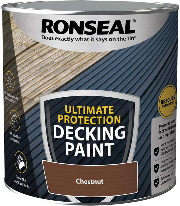 Ronseal Ultimate Decking Stain Paint Chestnut 2.5 Litres 39145