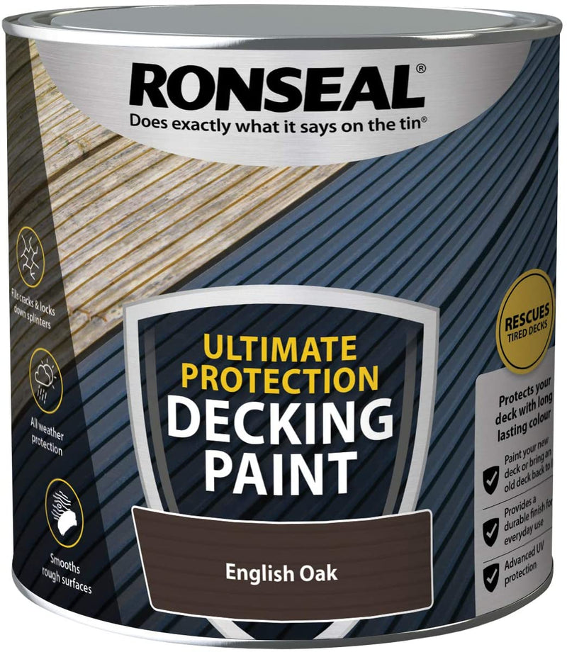 Ronseal Ultimate Decking Stain Paint English Oak 2.5 Litres 39148