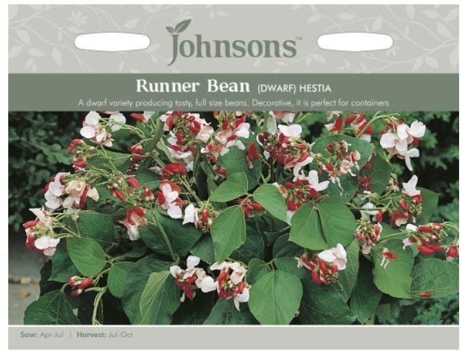 Johnsons Seeds Phaseolus coccineus - Runner Bean Dwarf Hestia