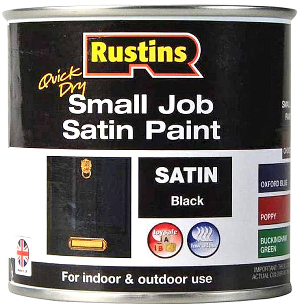 Rustins Quick Dry Small Job Satin Black 250ml