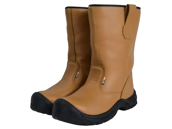 Scan Texas Lined Tan Rigger Boots - Size 10