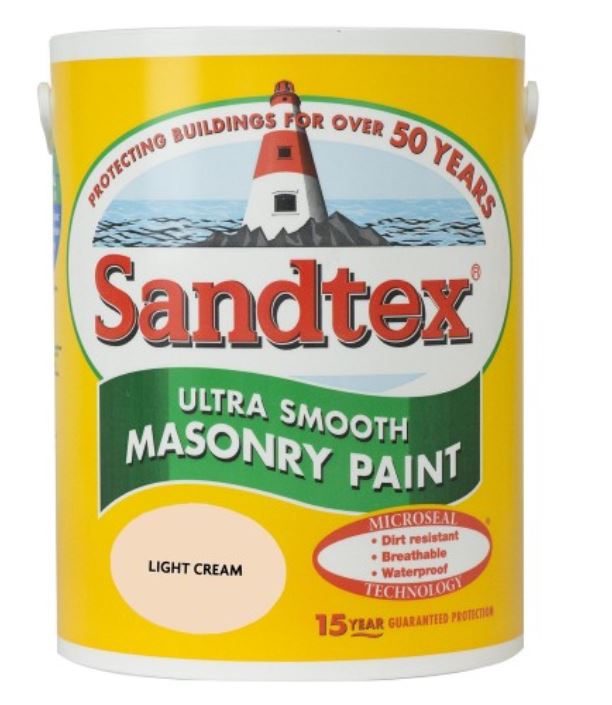 Sandtex Ultra Smooth Light Cream Masonry 5 Litres