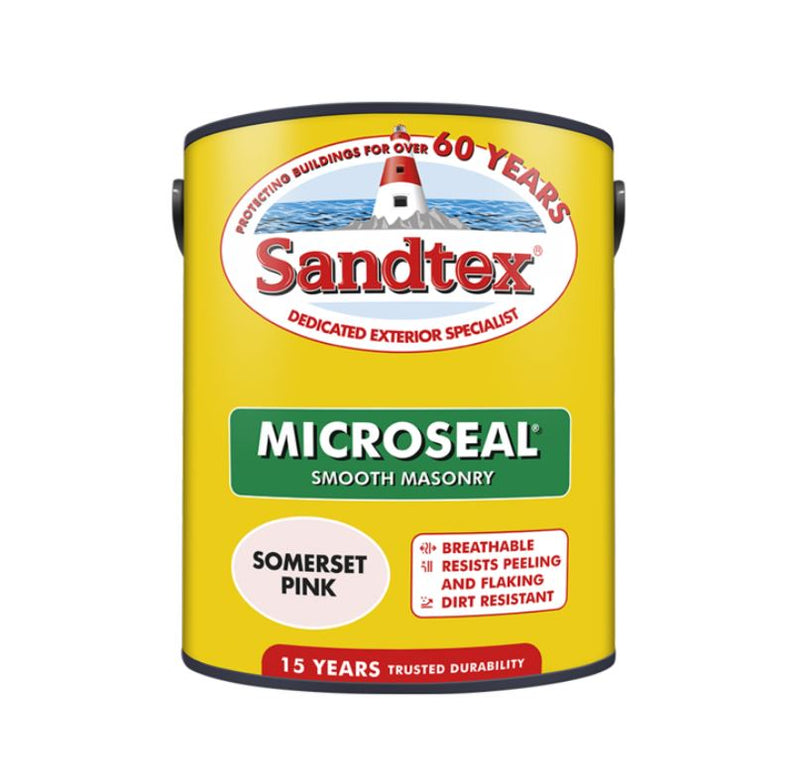 Sandtex Somerset Pink Smooth Microseal Masonry Paint 5 Litres