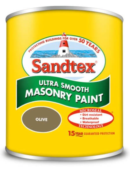 Sandtex Ultra Smooth Olive Masonry Paint 150ml Tester