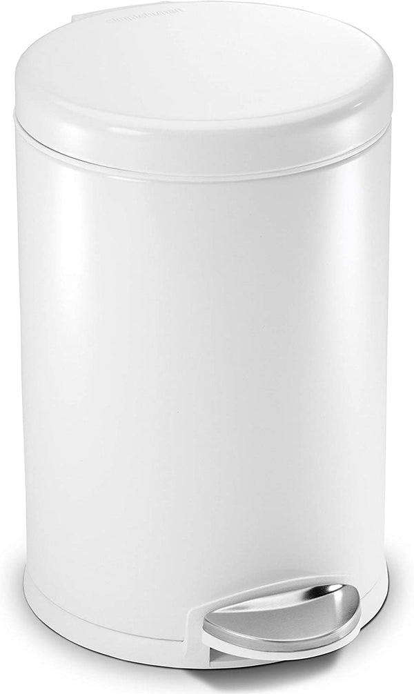 Simplehuman White 4.5 Litre Round Retro Pedal Bin CW1853CB