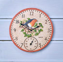 Outside In Robin Wall Clock & Thermometer 12 inches 5064002