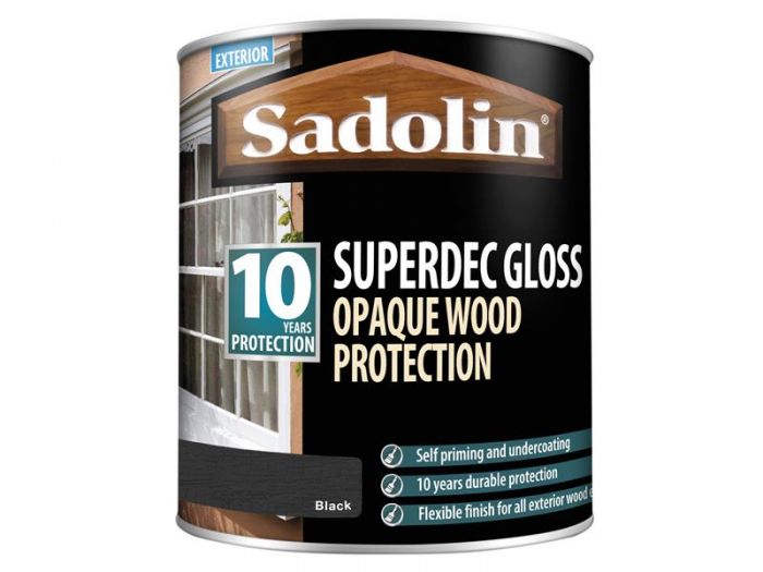 Sadolin Superdec Black Gloss 1 Litre