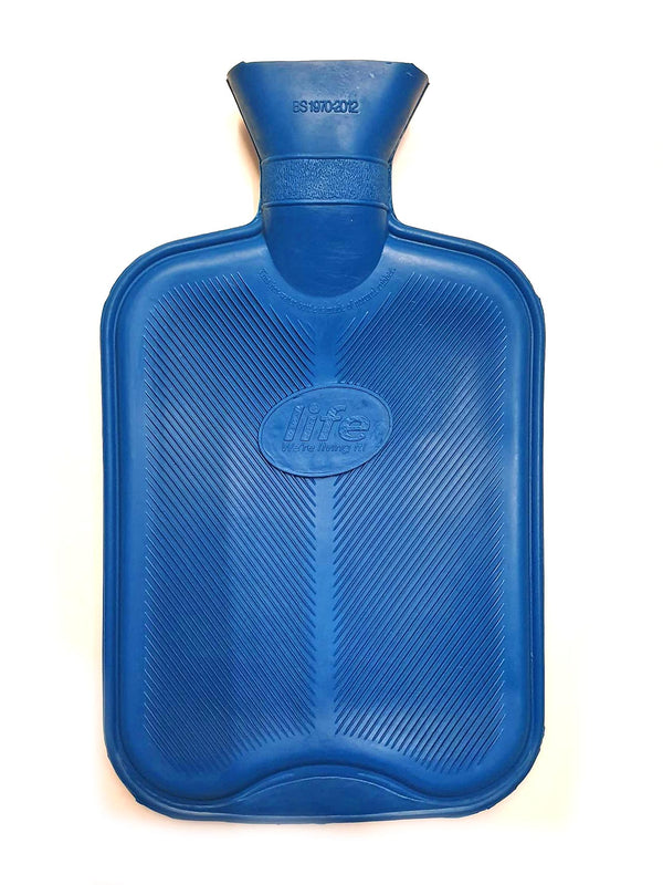 Life Hot Water Bottle Double Rib Blue