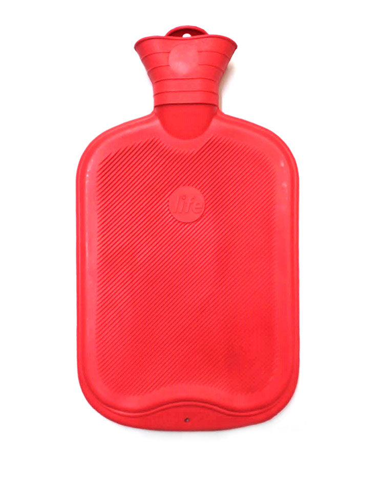 Life Hot Water Bottle Single Rib Red