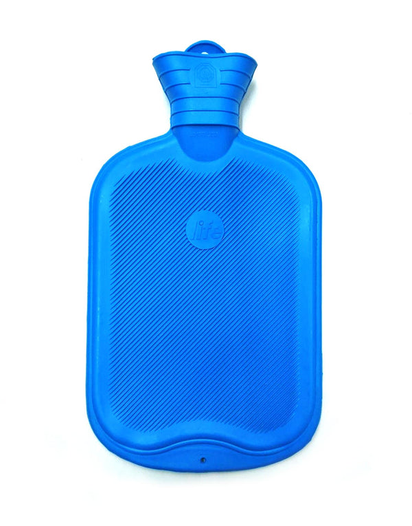 Life Hot Water Bottle Single Rib Blue